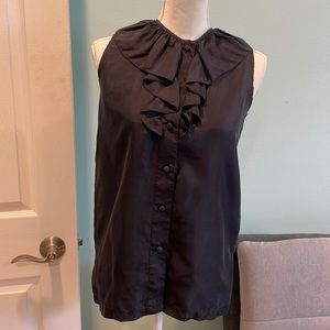 SCNY Black Silk Blouse Top S NWT